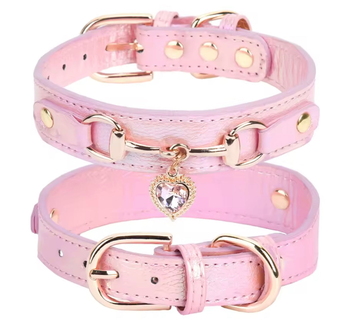 CrystalPaw Leather Collar