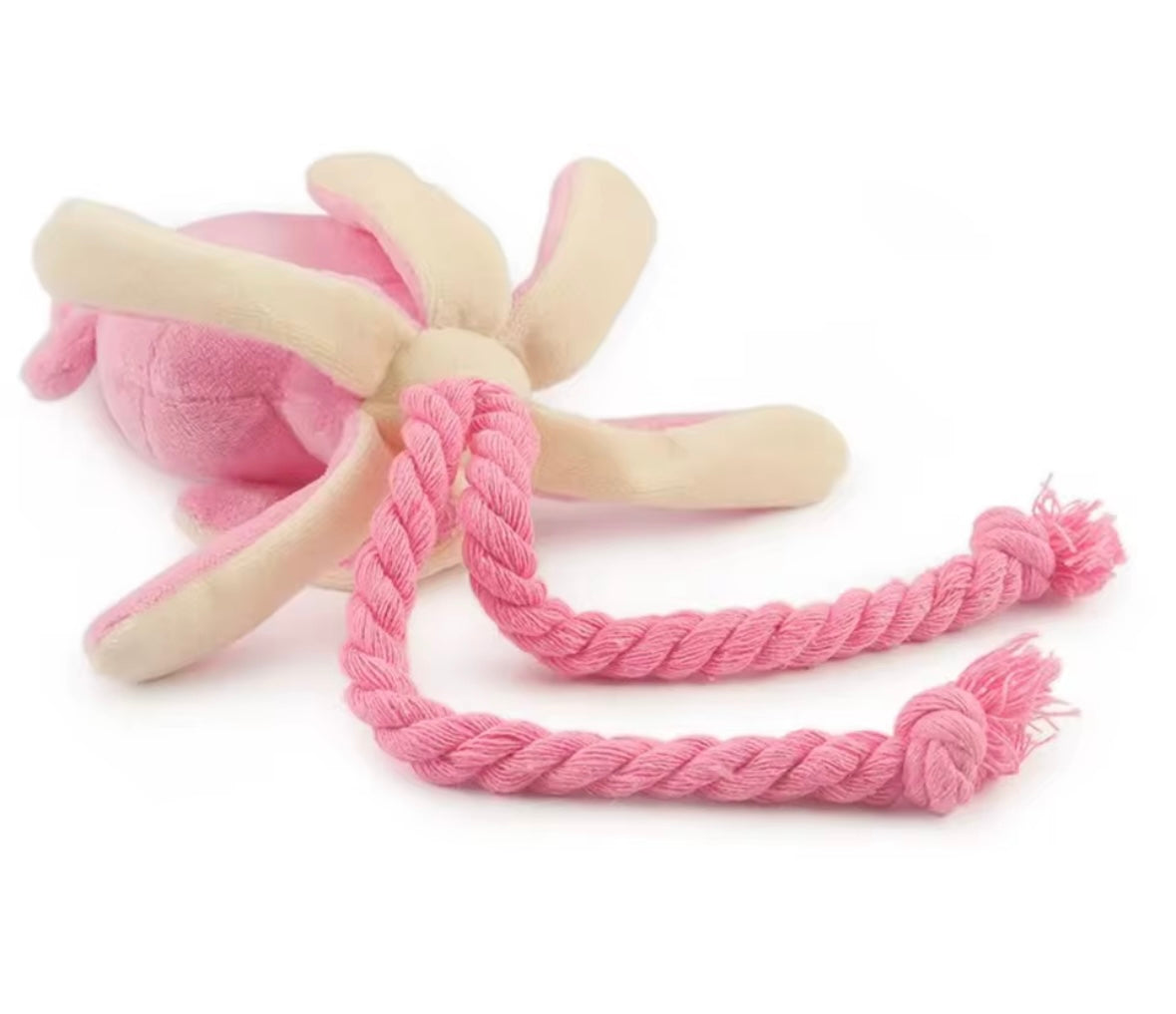 Pink SquiddyClean – Squeaky Rope Dog Toy