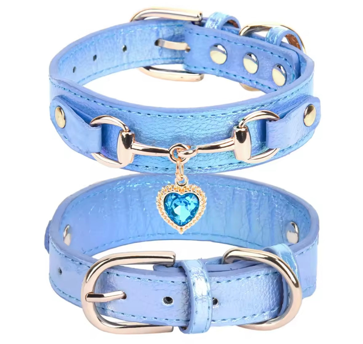 CrystalPaw Leather Collar