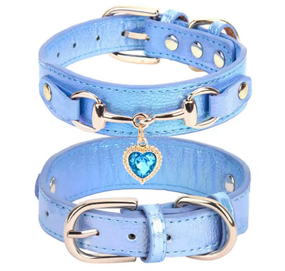 CrystalPaw Leather Collar