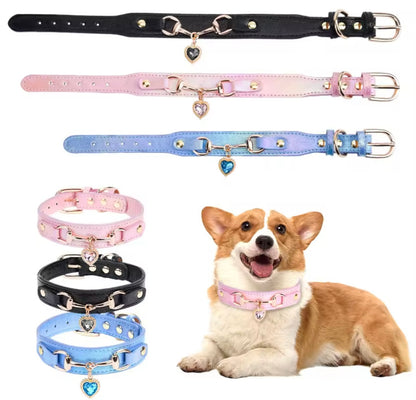 CrystalPaw Leather Collar