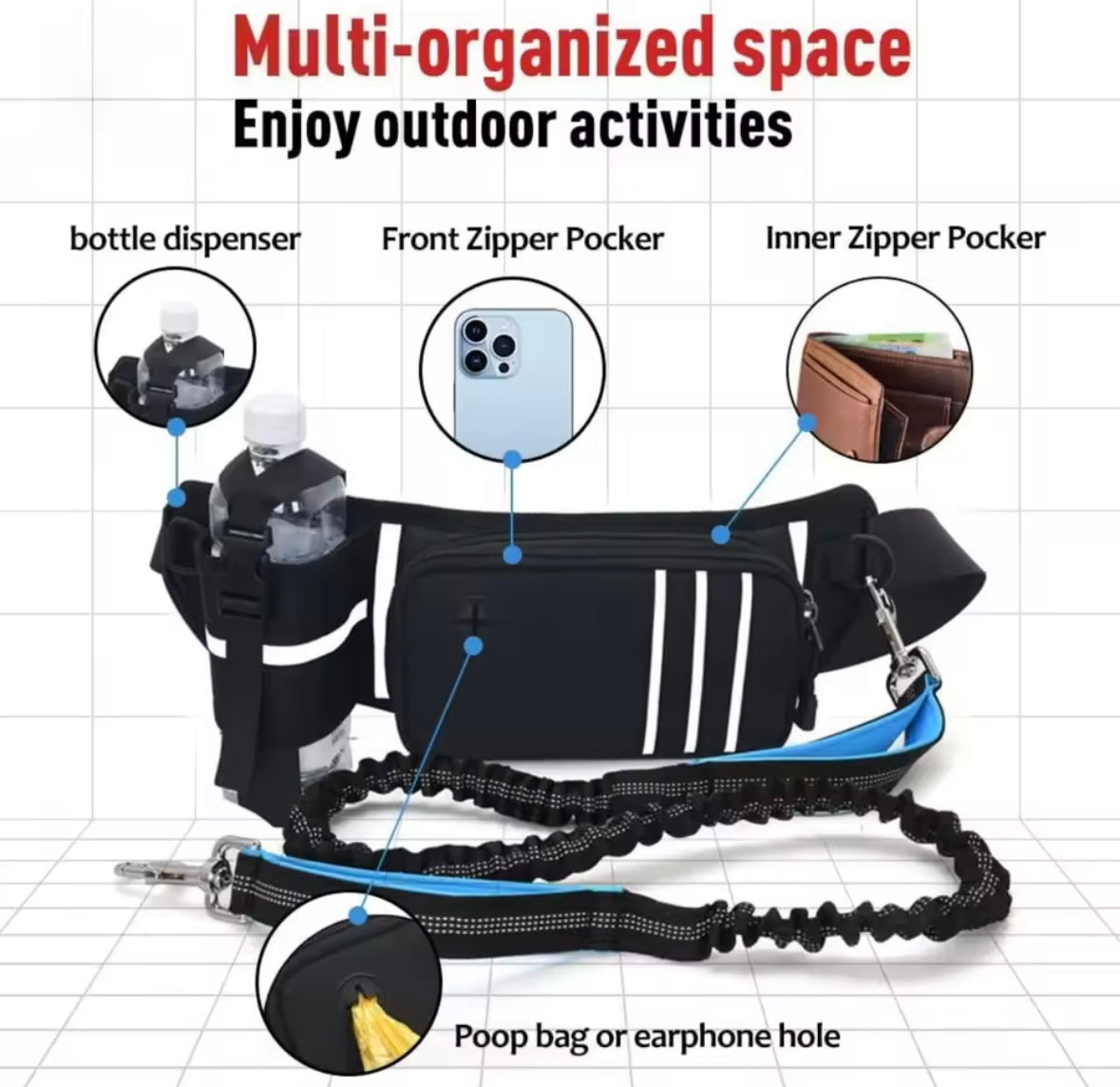 WaistLeash Retractable Dog Leash