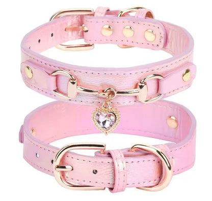 CrystalPaw Leather Collar