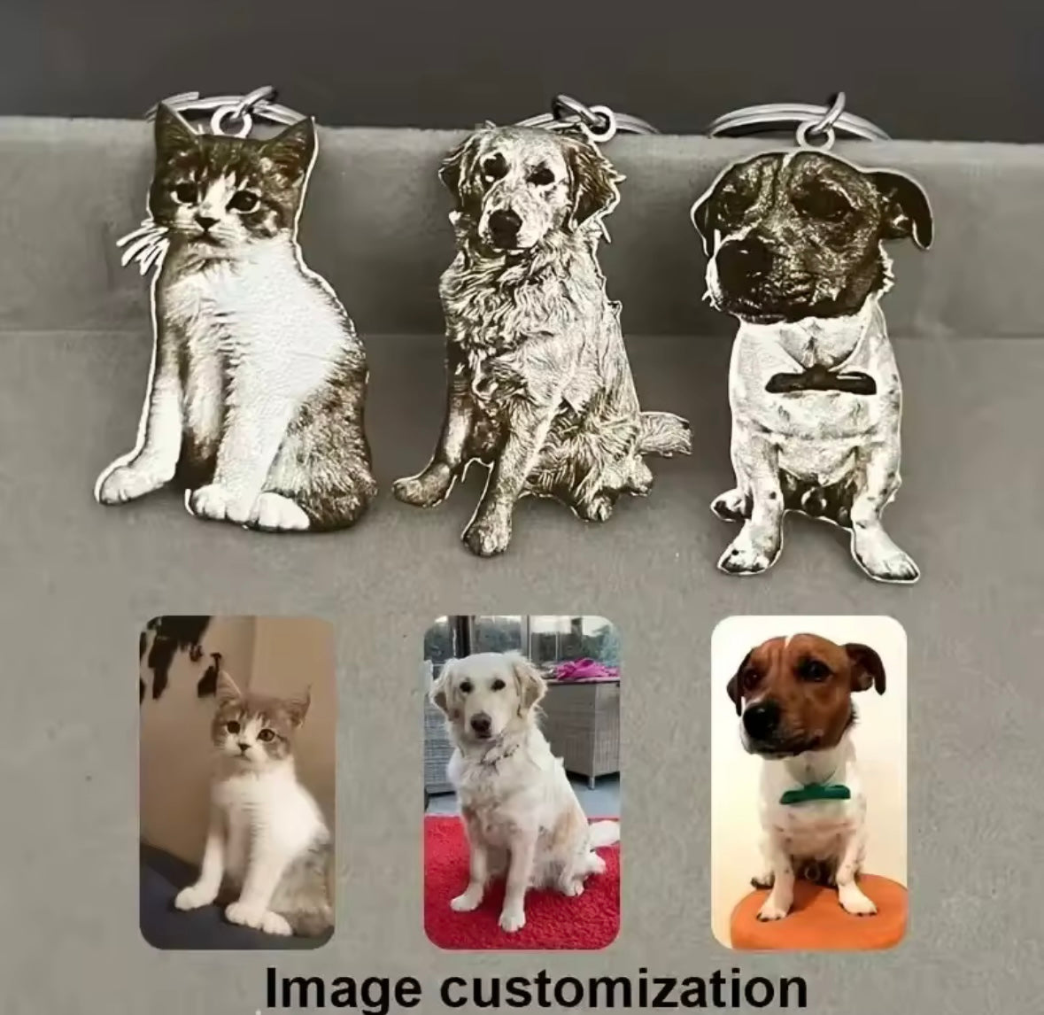 Pet Portrait Keychain