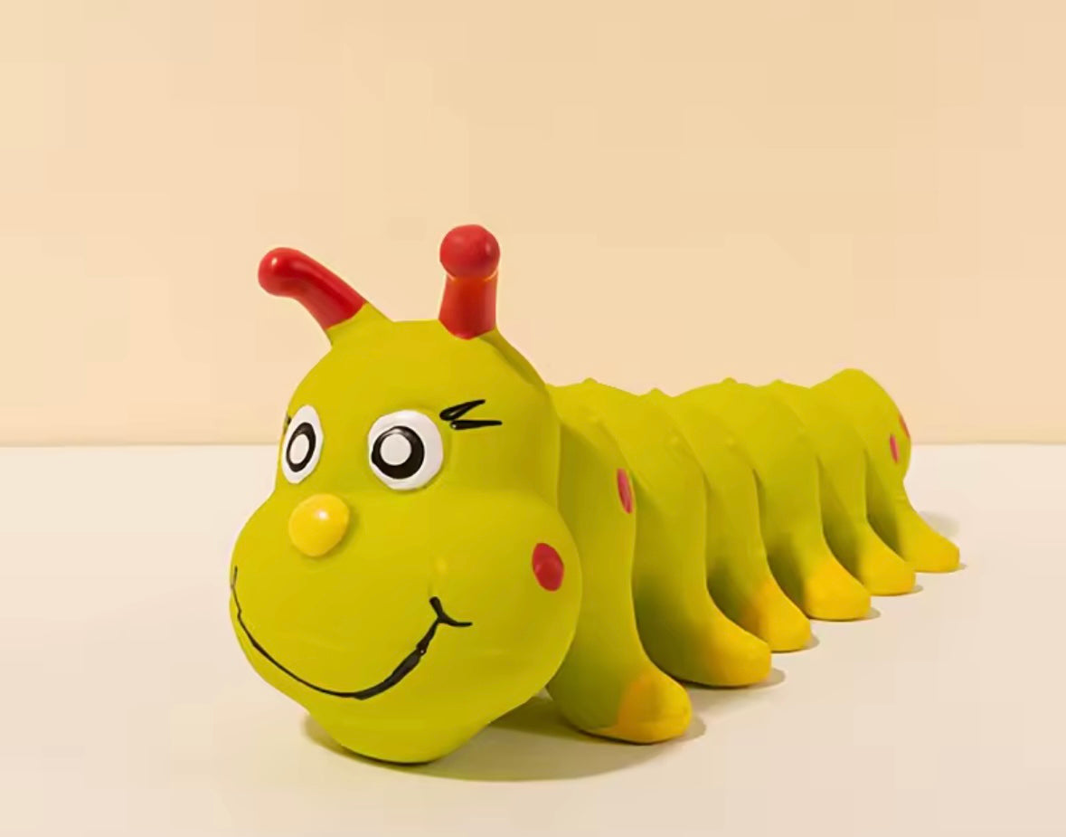 Squeaky Worm Dog Toy