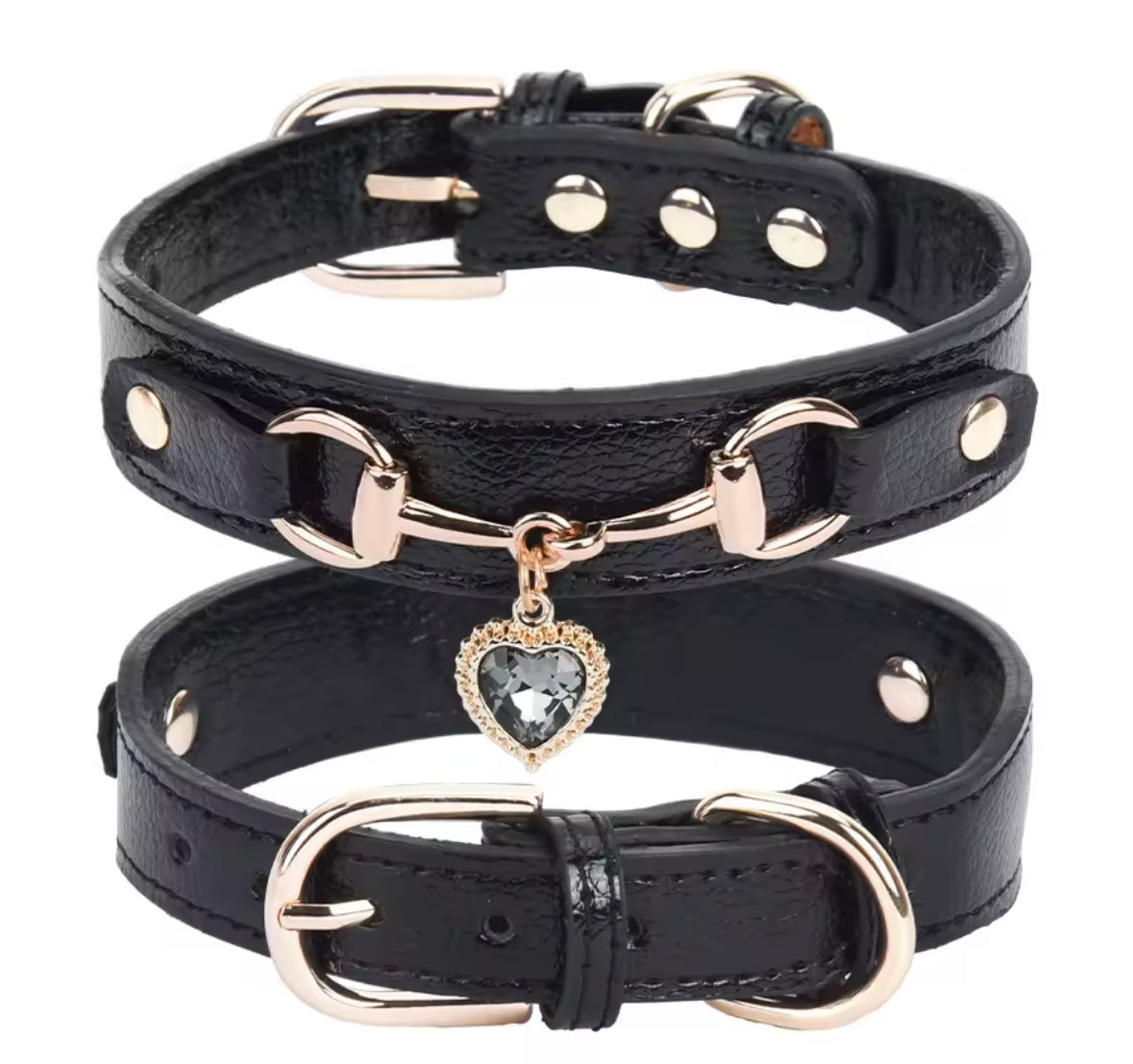 CrystalPaw Leather Collar