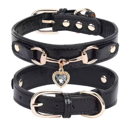 CrystalPaw Leather Collar