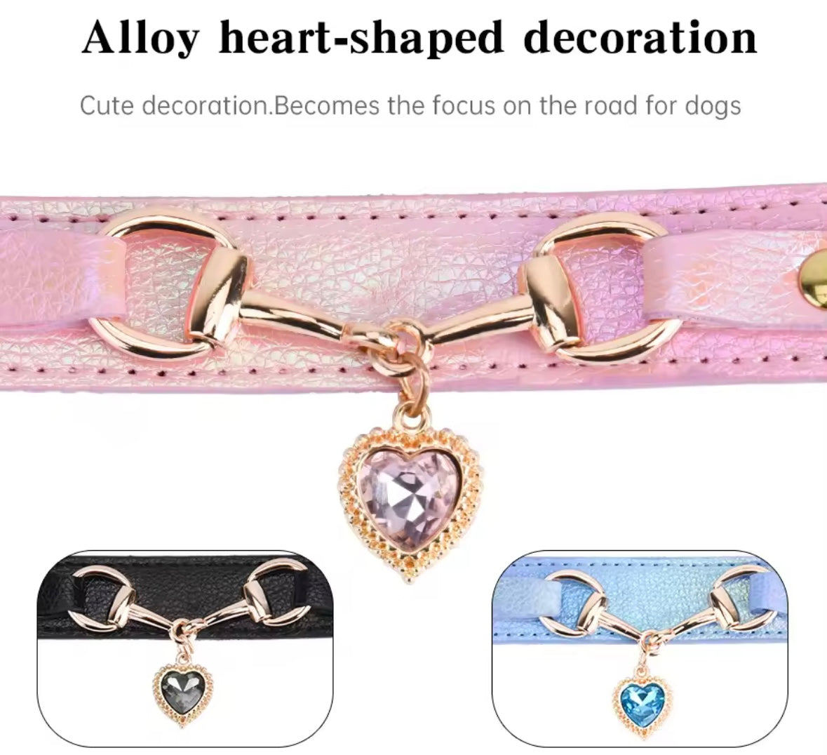 CrystalPaw Leather Collar