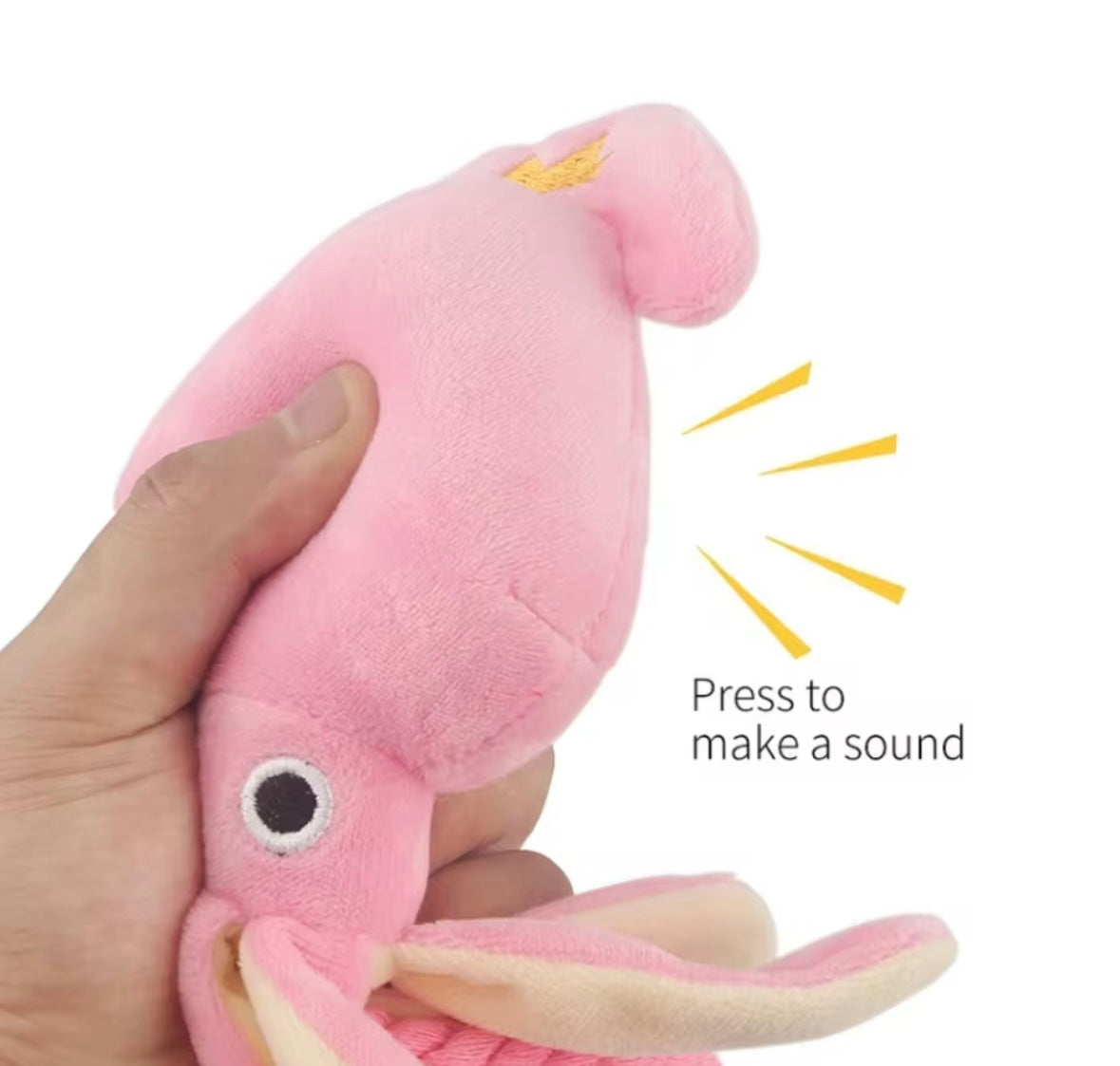 Pink SquiddyClean – Squeaky Rope Dog Toy