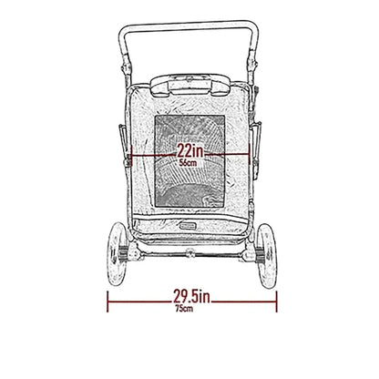 PawRide Double Entry Pet Stroller