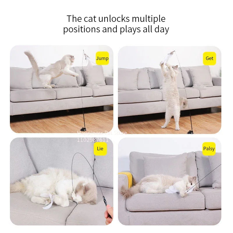 Cat Fishing Rod Bell Toy