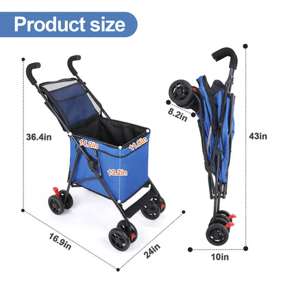 PawRide Foldable Pet Stroller