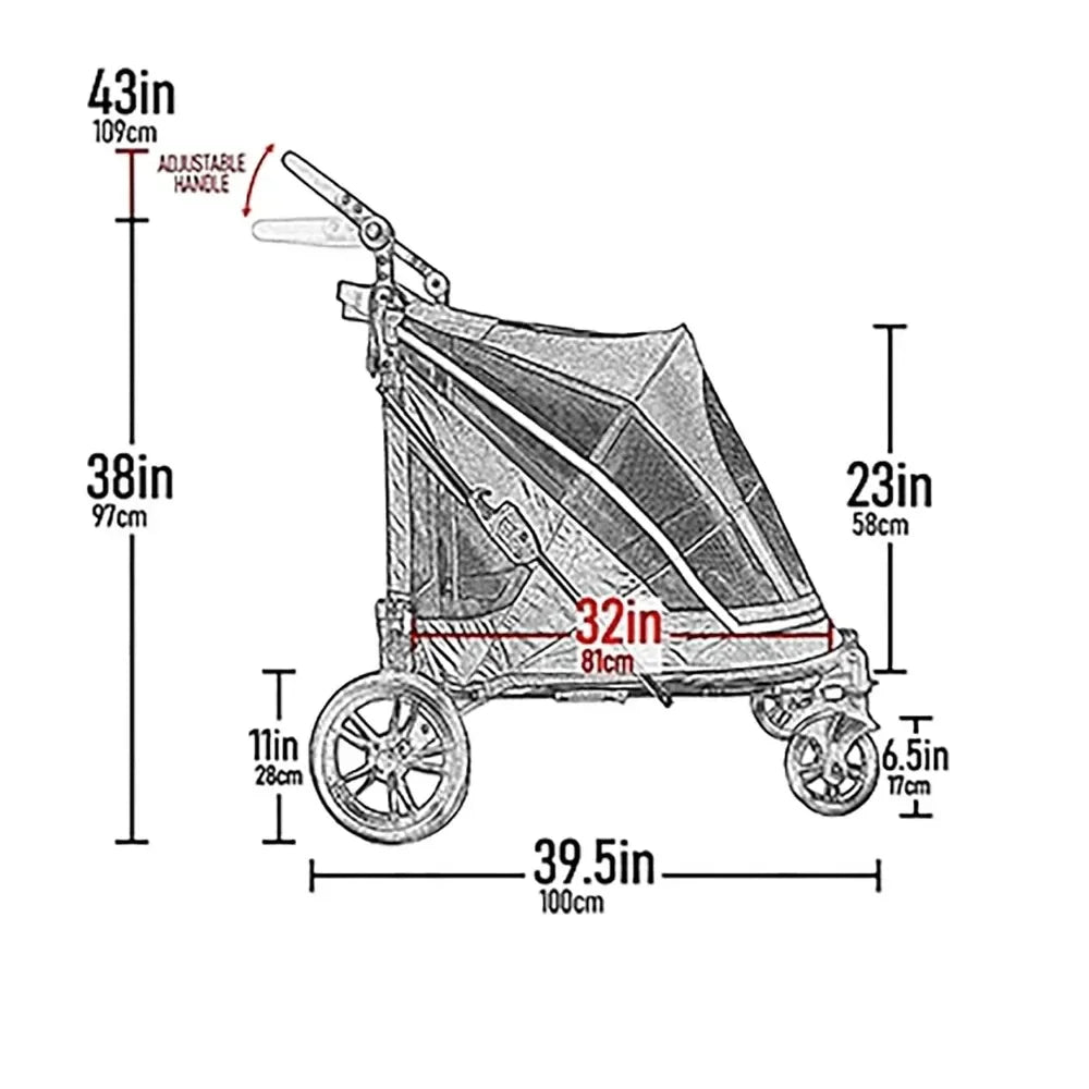 PawRide Double Entry Pet Stroller