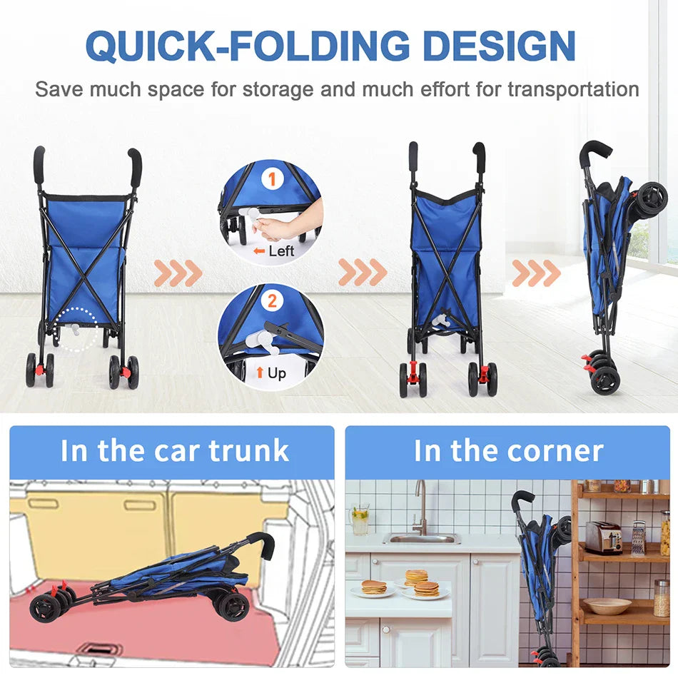 PawRide Foldable Pet Stroller